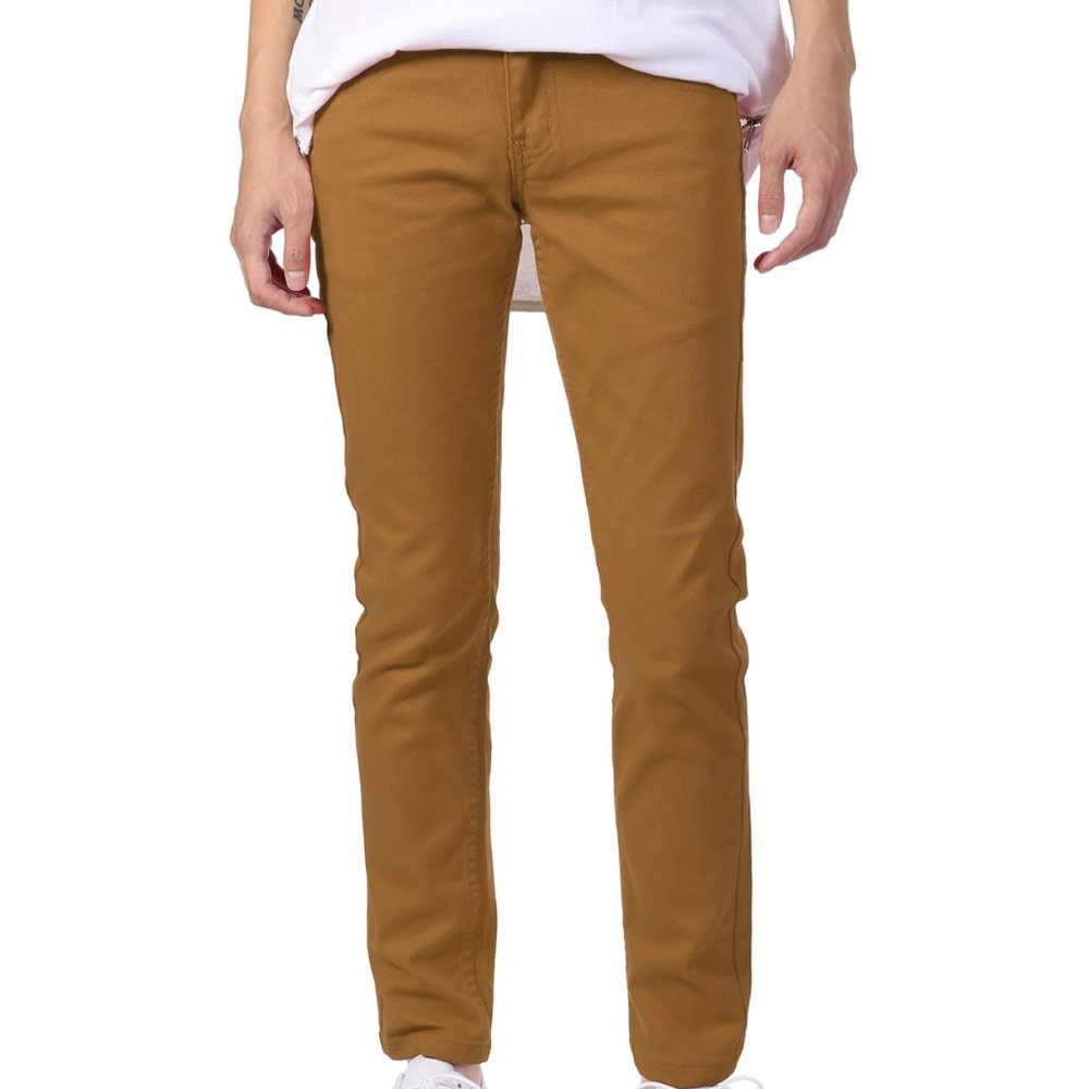 Men's Modern Skinny Fit Jeans Casual Wheat